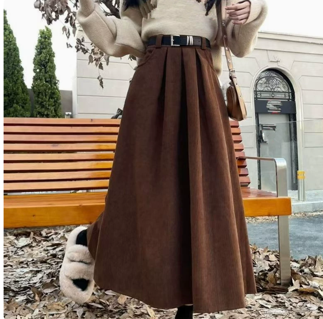 Shiori Corduroy Pleated Skirt – 3