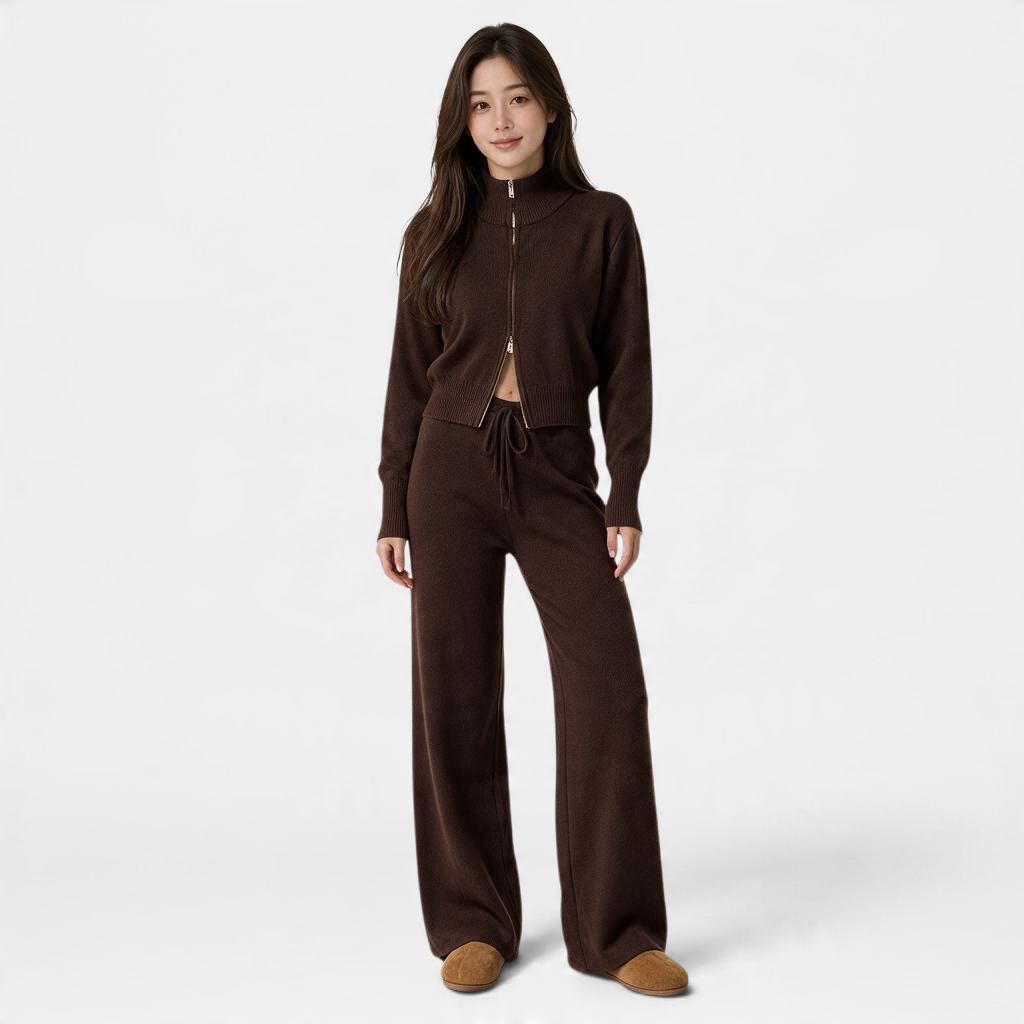 Yuzu Knit Lounge Set – Brown