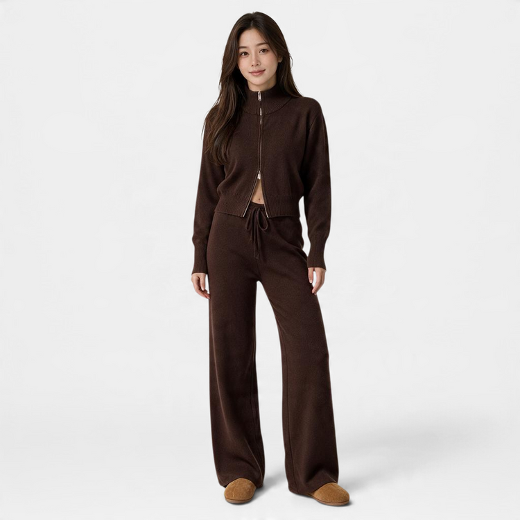 Yuzu Knit Lounge Set – Brown
