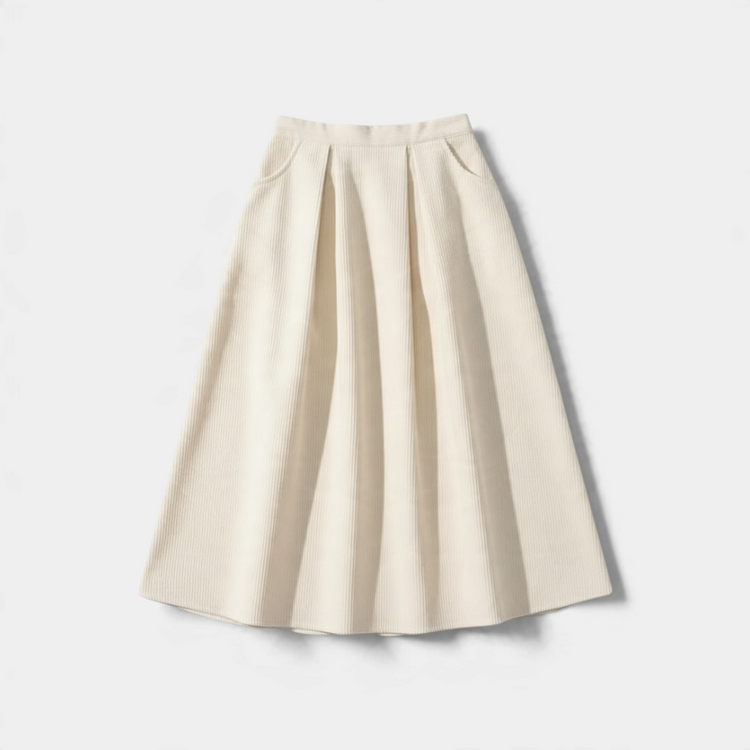 Shiori Corduroy Pleated Skirt