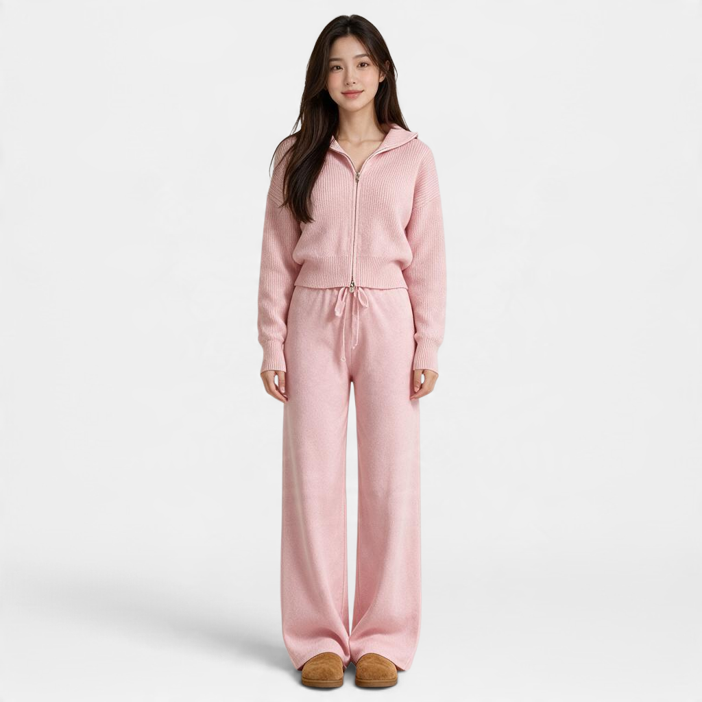 Yuzu Knit Lounge Set – Pink
