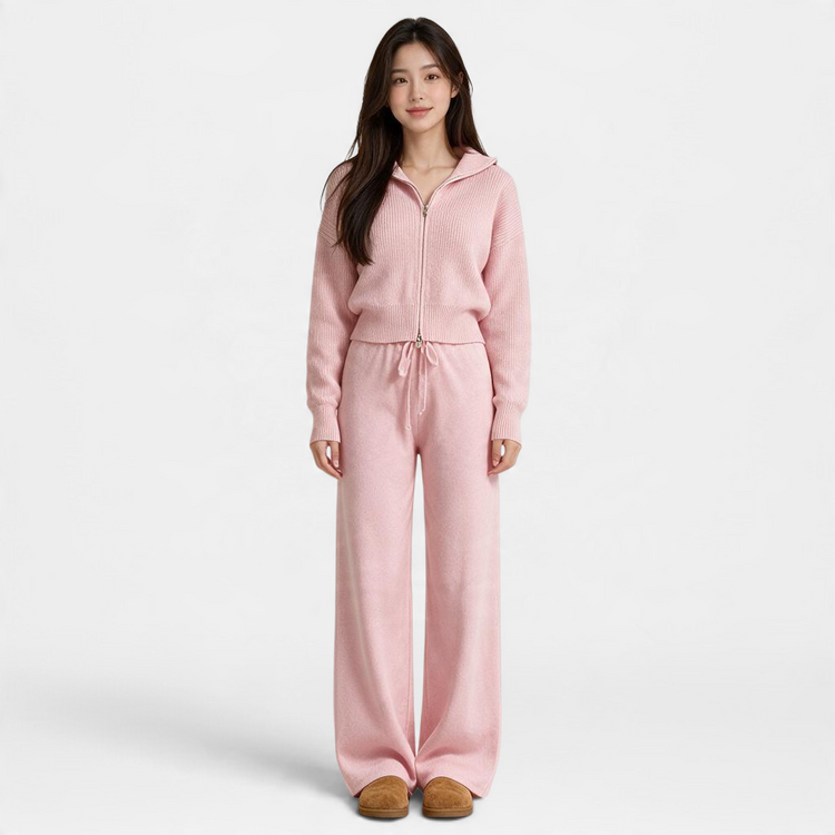Yuzu Knit Lounge Set – Pink