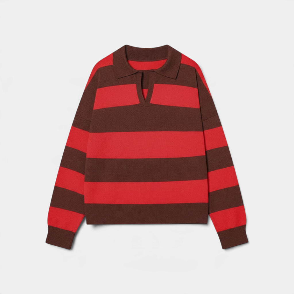 Haru Rugby Stripe Polo Knit – 3
