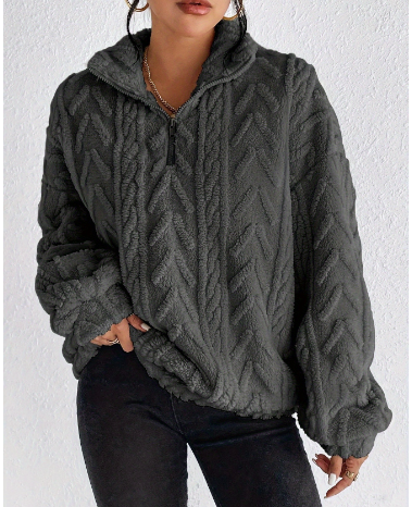 Fuwa Plush Zip Pullover – 5