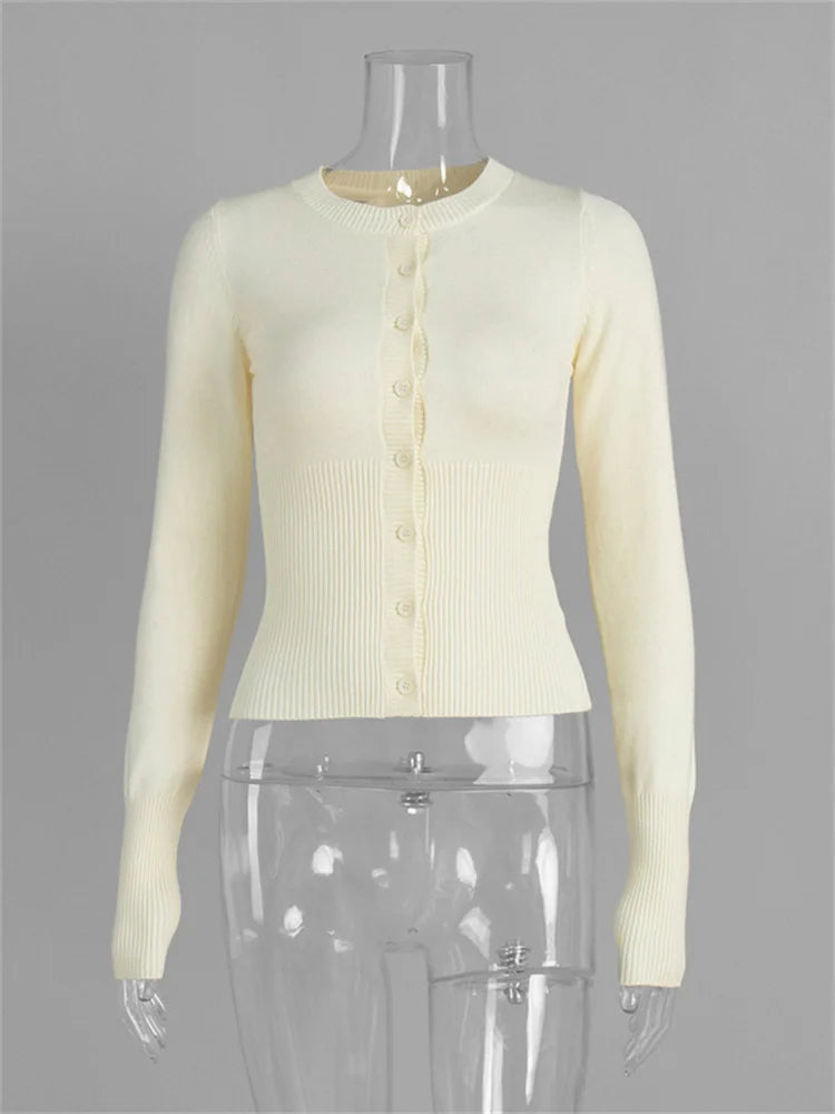 Momo Cropped Rib Cardigan – 7