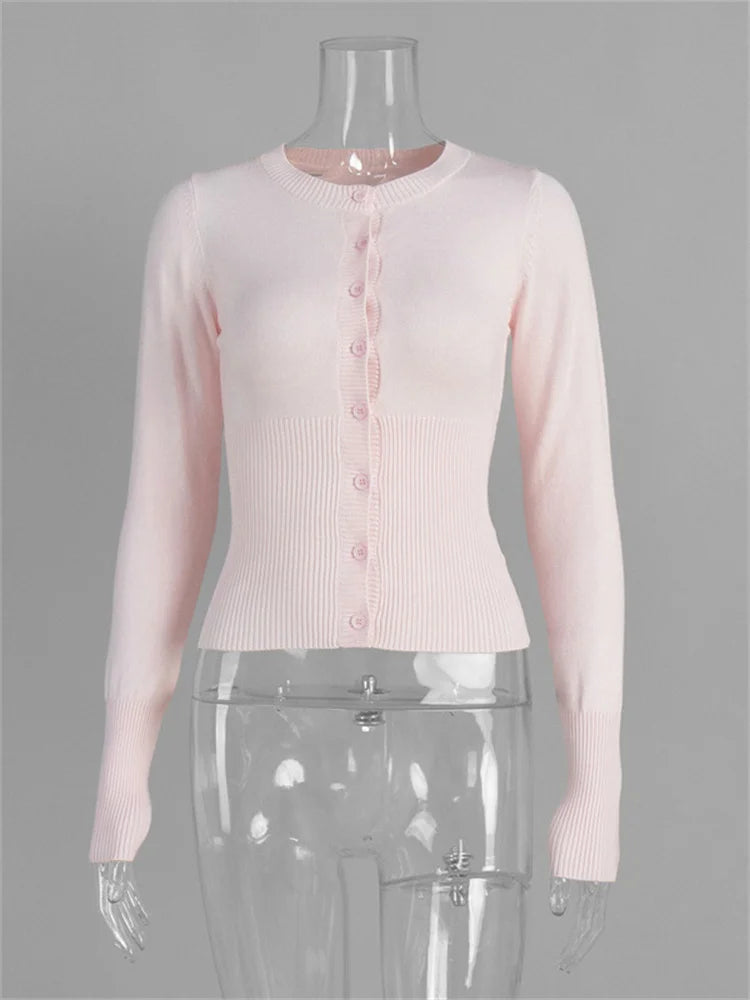 Momo Cropped Rib Cardigan – 6