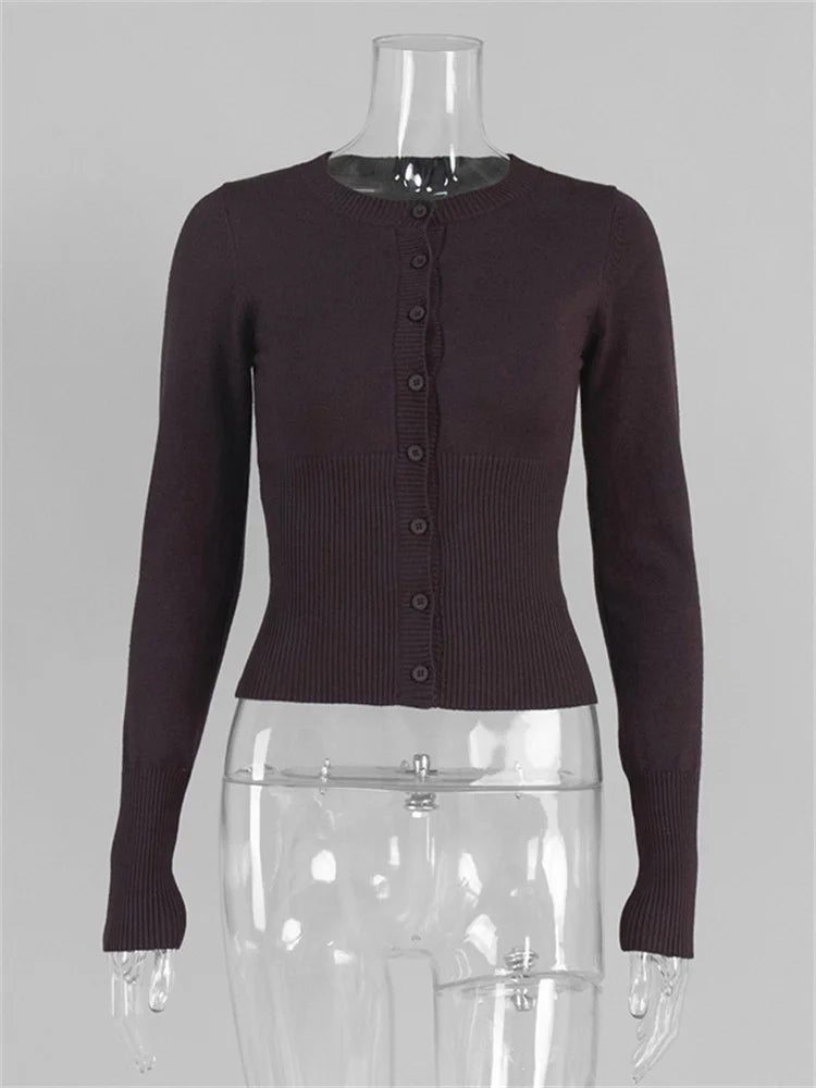 Momo Cropped Rib Cardigan – 8