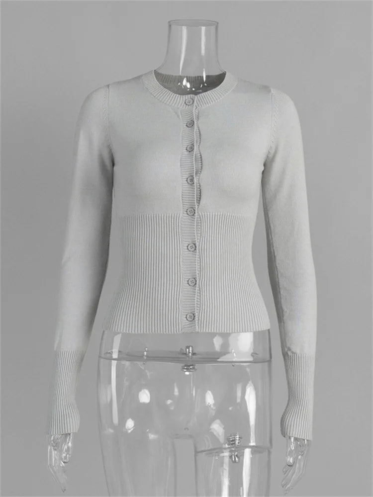 Momo Cropped Rib Cardigan – 11