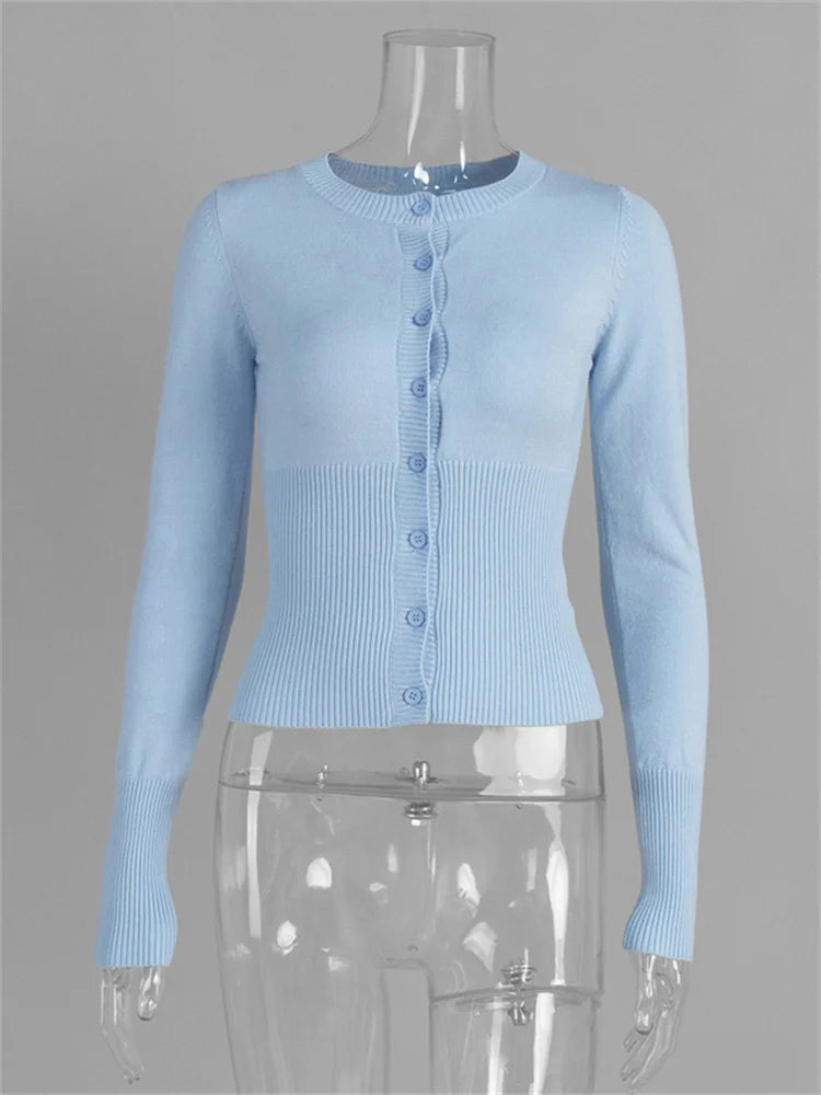 Momo Cropped Rib Cardigan – 10