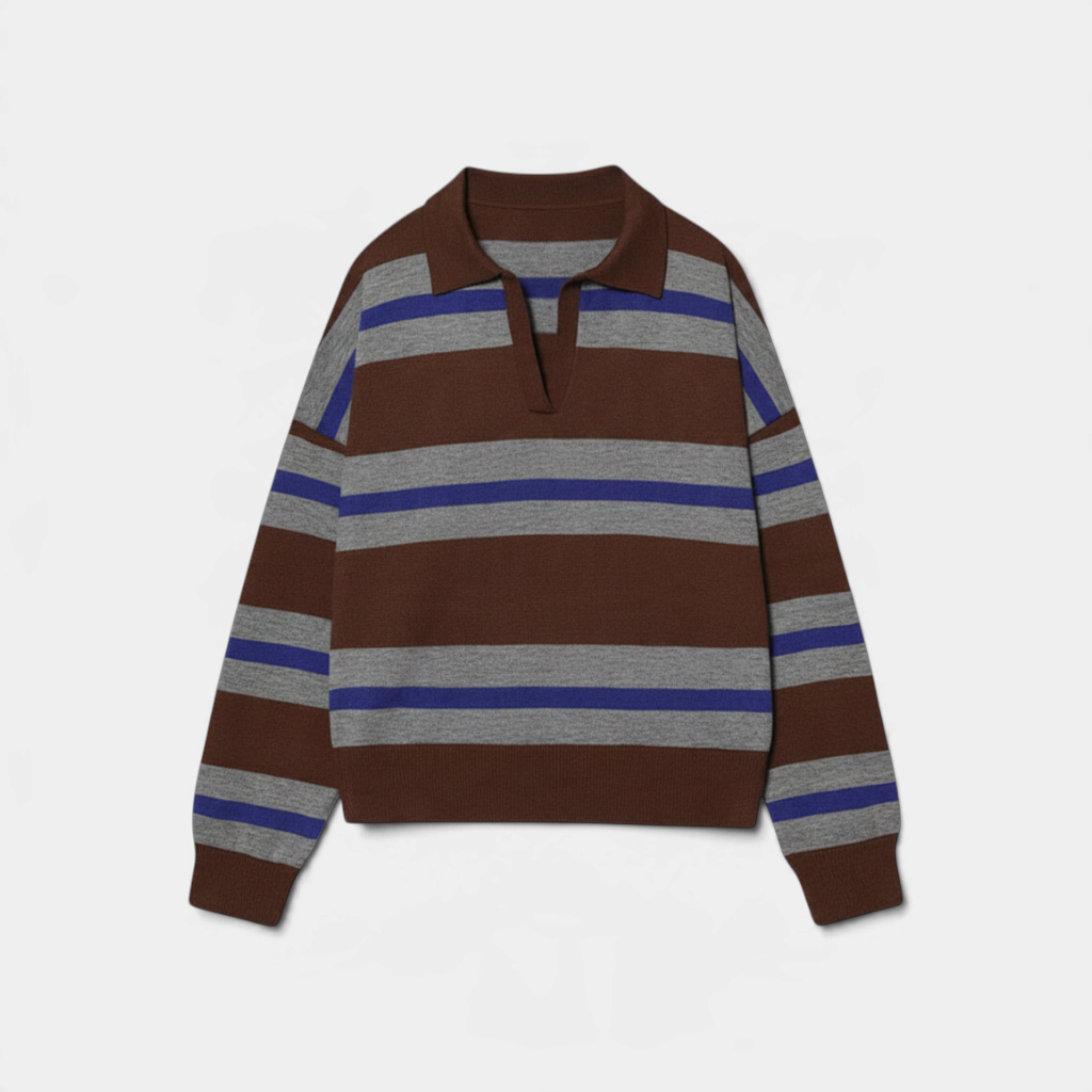 Haru Rugby Stripe Polo Knit – 4