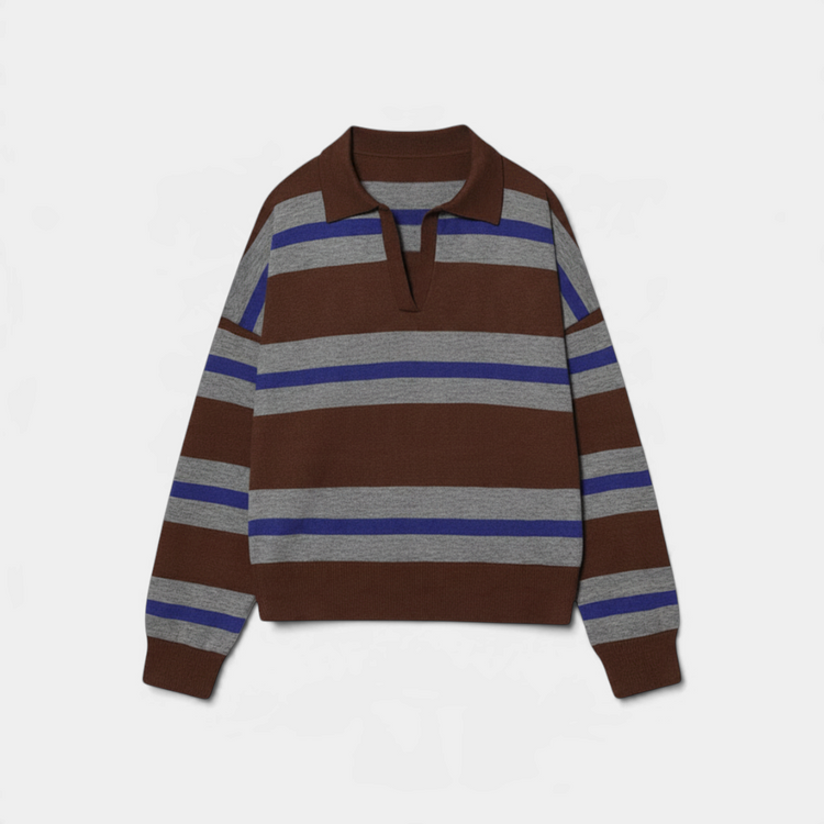 Haru Rugby Stripe Polo Knit – 4