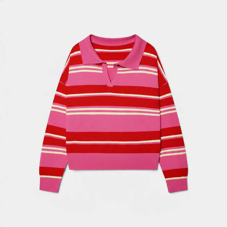 Haru Rugby Stripe Polo Knit – 6