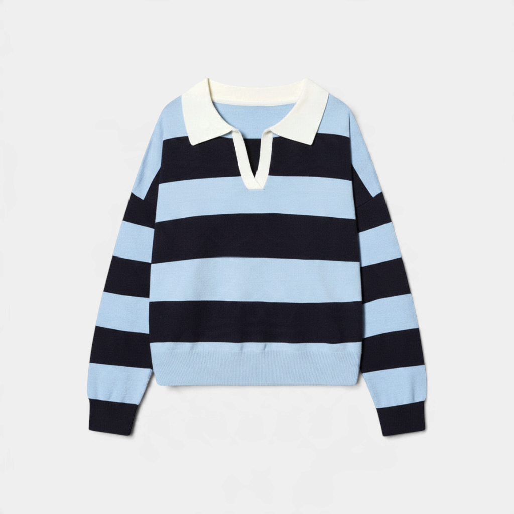 Haru Rugby Stripe Polo Knit – 5