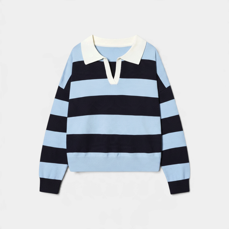 Haru Rugby Stripe Polo Knit – 5
