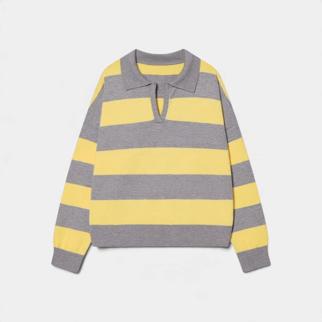 Haru Rugby Stripe Polo Knit – 2